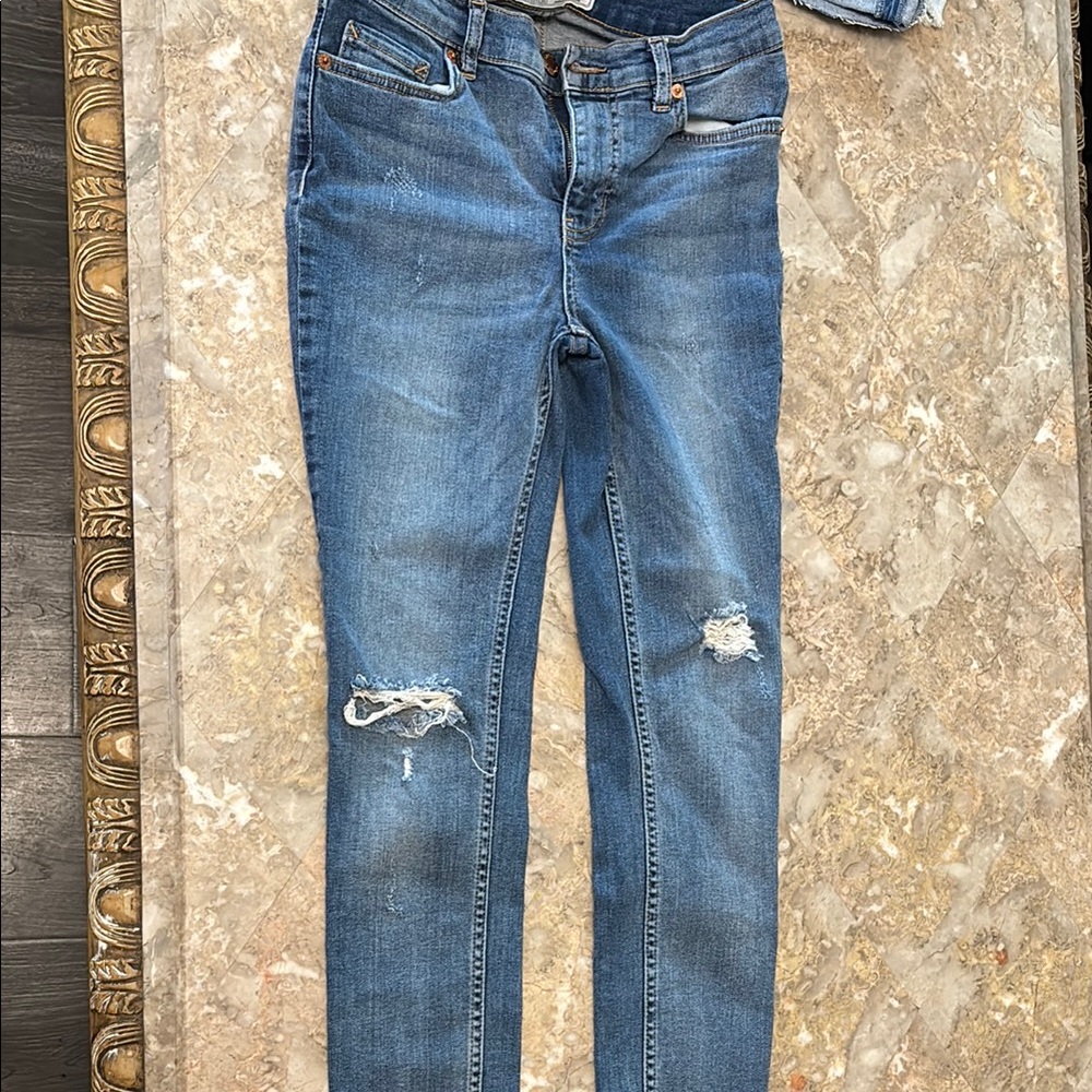 Women's Blue Distressed Jeans